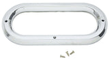 Light Bezel/Trim for 6.5" Oval Light Plain Chrome Plastic 3 Screw UP#10490 Each
