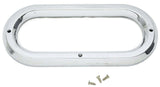 Light Bezel/Trim for 6.5" Oval Light Plain Chrome Plastic 3 Screw UP#10490 Each
