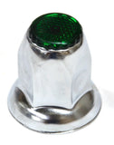 Lug Nut Covers 33mm Push-On Green Reflector Chrome 2" Tall GG#10492 Set of 40