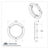 Light Mounting Bezel for 4” Light Plastic-Eliminates Need for Grommet UP#10500