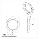 Light Mounting Bezel for 4” Light Plastic-Eliminates Need for Grommet UP#10500