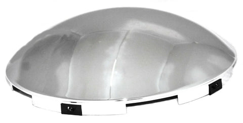 Front Hub Caps for Steel Wheel 5 Even Notches Dome Chrome 7/16" Lip #10514 Pair