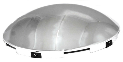 Front Hub Caps for Steel Wheel 5 Even Notches Dome Chrome 7/16" Lip #10514 Pair