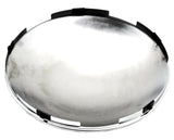 Front Hub Caps for Steel Wheel 5 Even Notches Dome Chrome 7/16" Lip #10514 Pair