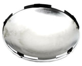 Front Hub Caps for Steel Wheel 5 Even Notches Dome Chrome 7/16" Lip #10514 Pair