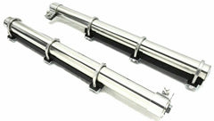 Quarter Fender Tube Bracket with U-Bolts 2" x 28" Stainless Steel UP#10631 Pair