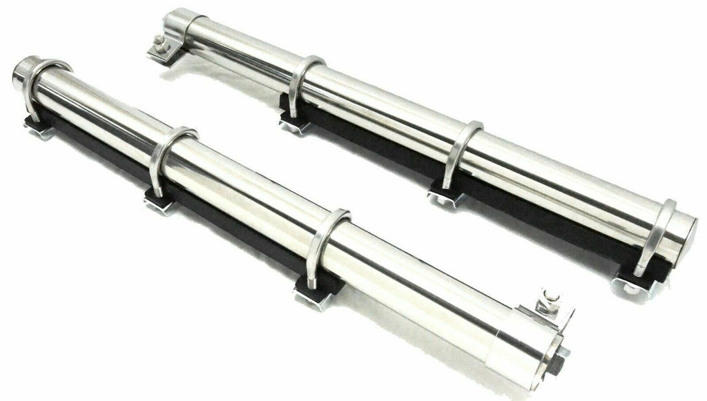 Quarter Fender Tube Bracket with U-Bolts 2" x 28" Stainless Steel UP#10631 Pair