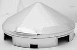 Front Hub Cap 4 Notch Cone Pointed Chrome Aluminum Wheel 1" Lip GG#10742 Each
