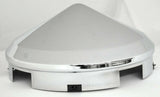 Front Hub Caps 4 Notch Cone Pointed Chrome Aluminum Wheel 1" Lip GG#10742 Pair