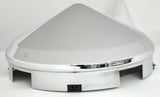 Front Hub Caps 4 Notch Cone Pointed Chrome Aluminum Wheel 1" Lip GG#10742 Pair
