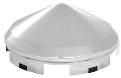 2-Front Hub Cap 5 Notch Cone Pointed Chrome for Aluminum Wheel 1" Lip GG#10743