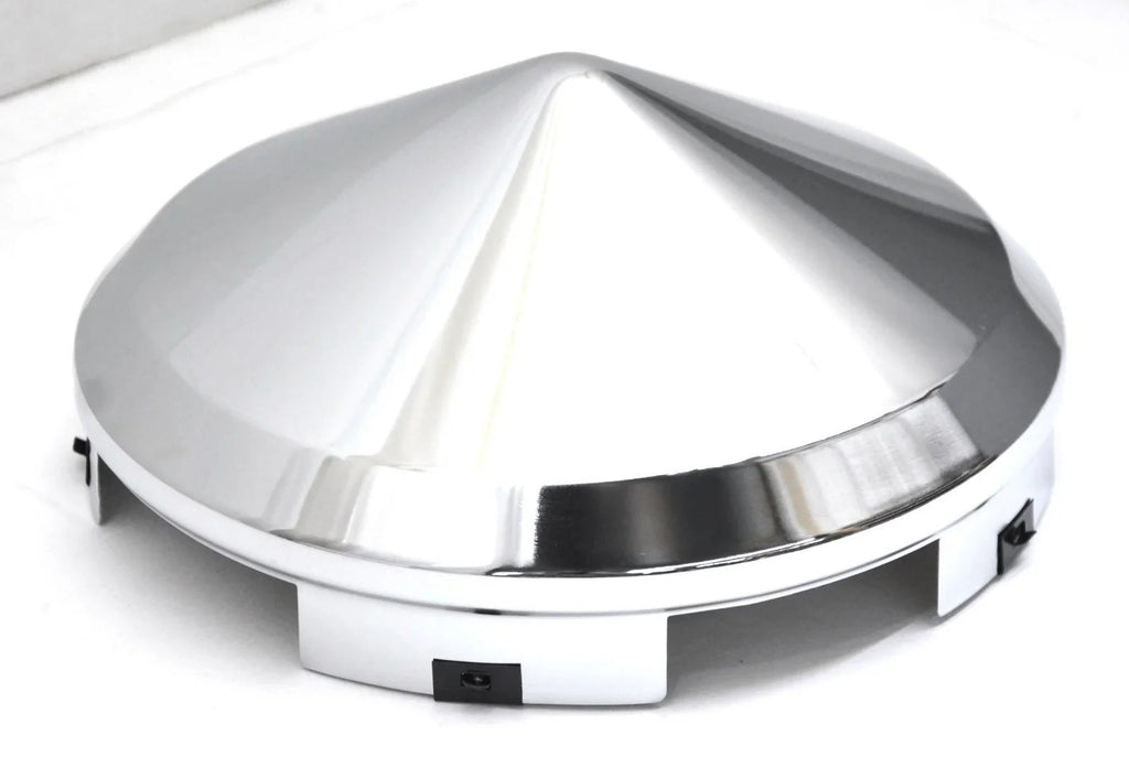 Front Hub Caps Universal Fit Aluminum Wheel Pointed 1" Lip Chrome GG#10750 Pair