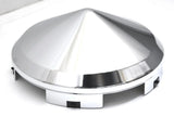 Front Hub Caps Universal Fit Aluminum Wheel Pointed 1" Lip Chrome GG#10750 Pair