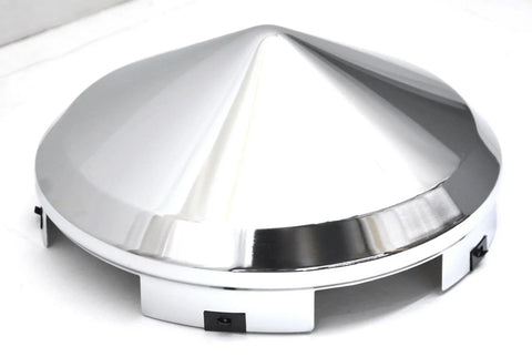 Front Hub Caps Universal Fit Aluminum Wheel Pointed 1" Lip Chrome GG#10750 Pair