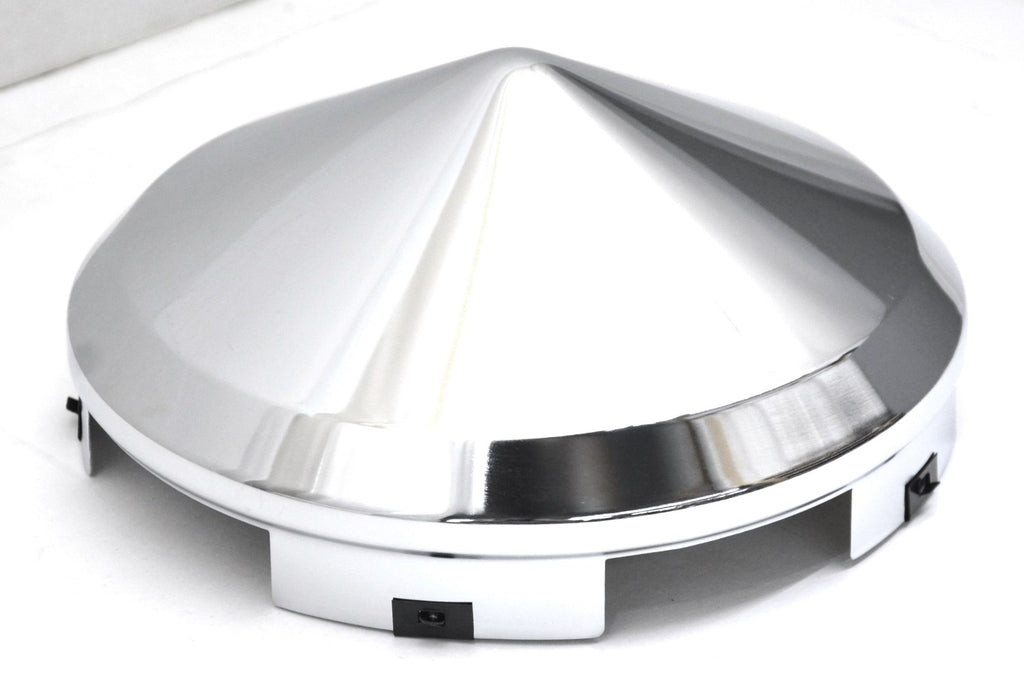 Front Hub Caps Universal Fit Aluminum Wheel Pointed 1" Lip Chrome GG#10750 Pair
