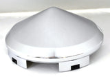 Front Hub Caps Universal Fit Aluminum Wheel Pointed 1" Lip Chrome GG#10750 Pair