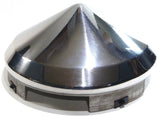 Front Hub Caps Universal Fit Cone Pointed 1" Lip for Aluminum Wheel GG10752 Pair