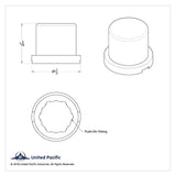 Flat Top Hat Nut Covers for 15/16” Wrench/Socket 1-3/16” Tall UP#10757-10 Pack