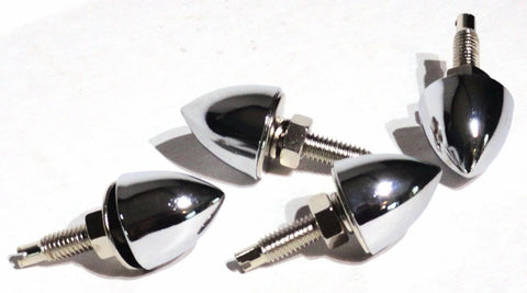 License Plate Bolts W/Washers & Nuts Bullet Chrome Metal 1.25" L UP#10889-4 Pack