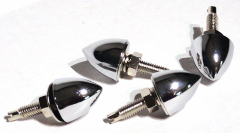License Plate Bolts W/Washers & Nuts Bullet Chrome Metal 1.25" L UP#10889-4 Pack