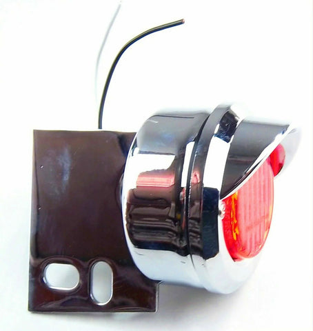 UP LED Mud Flap Hanger End 2" Light 9 Red LEDs/Red Lens Chrome #10981 Each