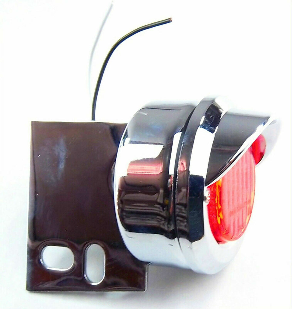 UP LED Mud Flap Hanger End 2" Light 9 Red LEDs/Red Lens Chrome #10981 Each