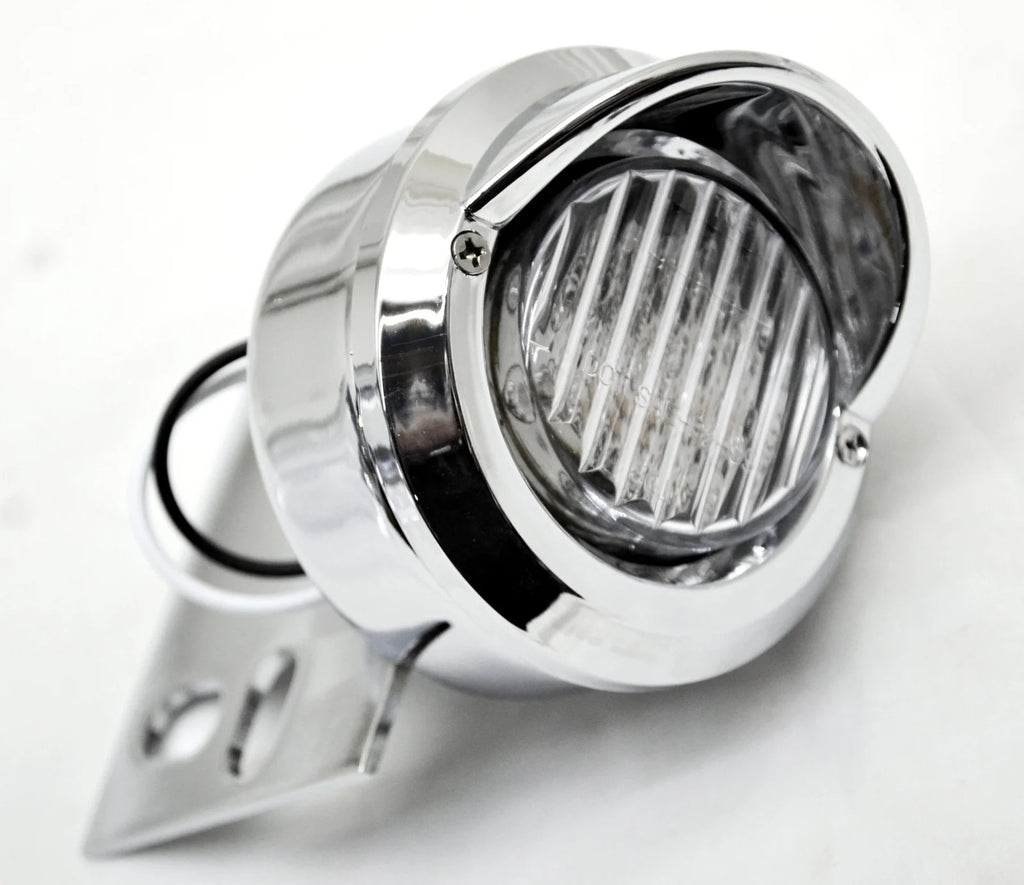 UP LED Mud Flap Hanger End 2" Light 9 Amber LEDs/Clear Lens Chrome #10982 Pair