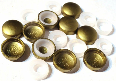 10 Screw Head Covers W/Backs for #10 #12 M5 Flat Back Brass Plastic PD#12/12-114