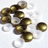 10 Screw Head Covers W/Backs for #10 #12 M5 Flat Back Brass Plastic PD#12/12-114