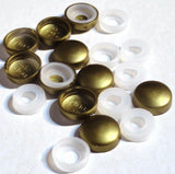 10 Screw Head Covers W/Backs for #10 #12 M5 Flat Back Brass Plastic PD#12/12-114