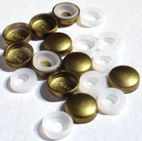 10 Screw Head Covers W/Backs for #10 #12 M5 Flat Back Brass Plastic PD#12/12-114