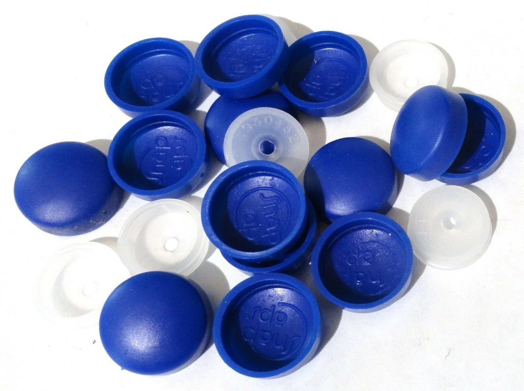 10 Screw Head Covers W/Backs for #10 #12 M5 Flat Back Calif. Blue PD#12/12-150