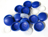 10 Screw Head Covers W/Backs for #10 #12 M5 Flat Back Calif. Blue PD#12/12-150