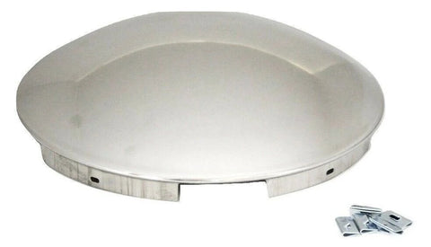 UP Front Hub Caps 5 Even Notches Dome Stainless Steel 7/16" Lip #20094 Pair
