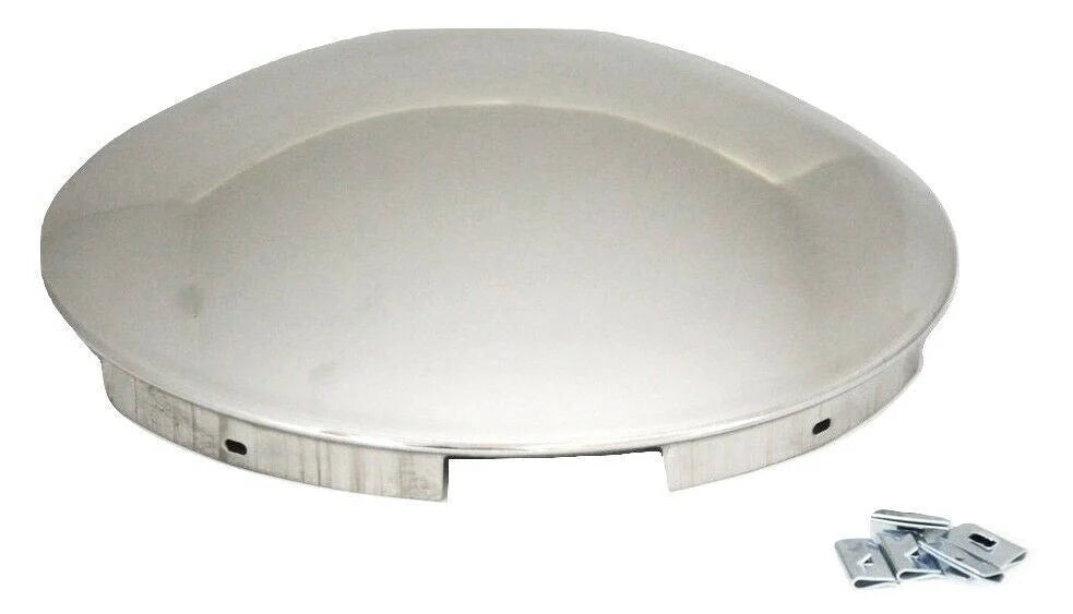 UP Front Hub Caps 5 Even Notches Dome Stainless Steel 7/16" Lip #20094 Pair