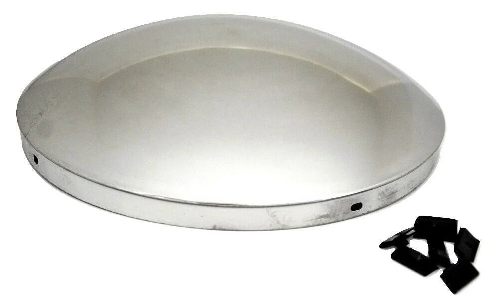 Front Hub Cap No Notches Dome Stainless-Aluminum Wheel 1/2" Lip UP#20101 Pair