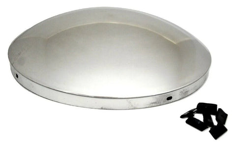 Front Hub Cap No Notches Dome Stainless-Aluminum Wheel 1/2" Lip UP#20101 Pair