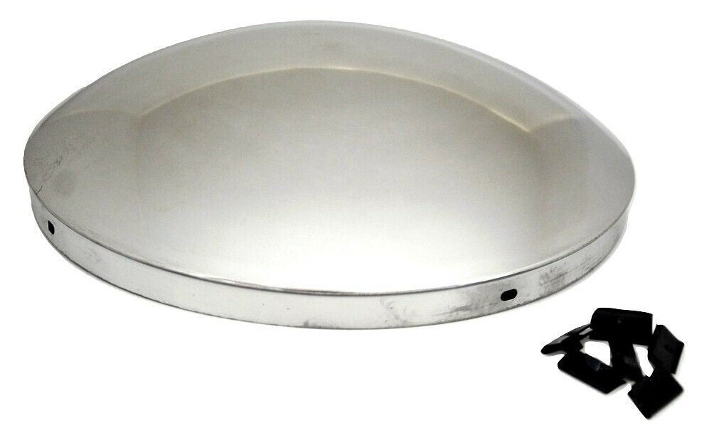 Front Hub Cap No Notches Dome Stainless-Aluminum Wheel 1/2" Lip UP#20101 Pair