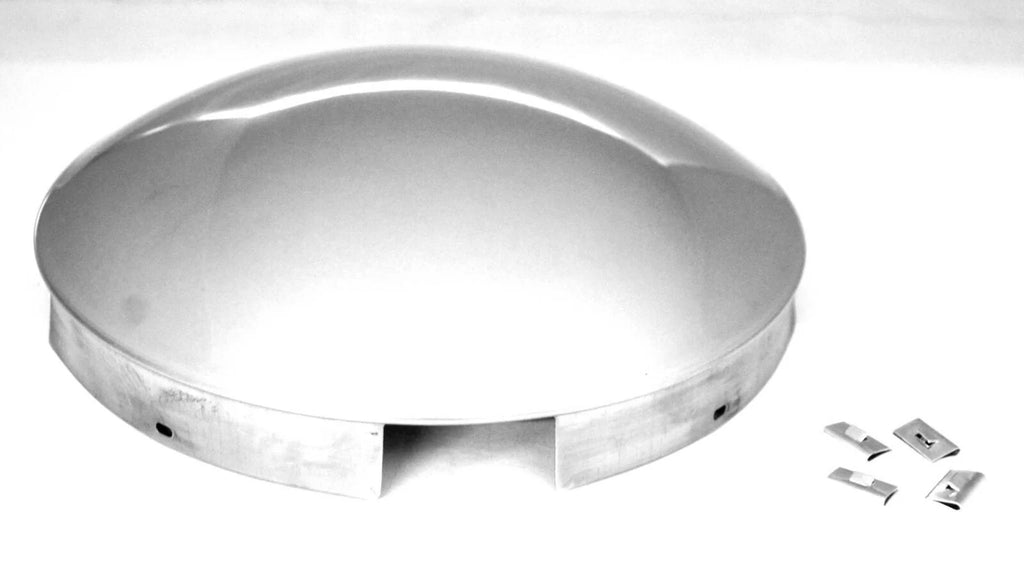 Front Dome Hub Caps 4 Even Notches Stainless 1" Lip Aluminum Wheel UP20118-Pair