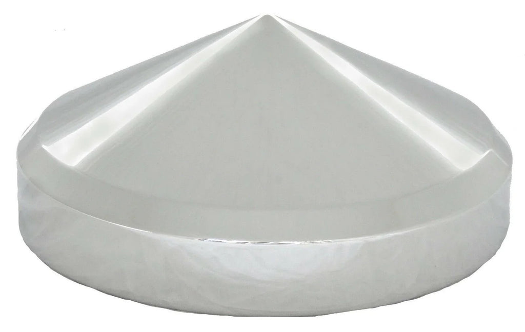 Rear Hub Caps 8" I.D. Cone Pointed Chrome Steel 8 of 5/8 Studs GG#20130 Set of 4