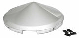 Front Hub Caps Chrome 4 Notches Cone Pointed Stainless 7/16" Lip UP#20146-Pair