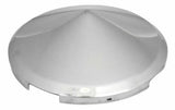 Front Hub Caps Chrome 4 Notches Cone Pointed Stainless 7/16" Lip UP#20146-Pair