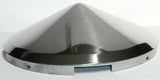 Front Hub Caps Chrome 4 Notches Cone Pointed Stainless 7/16" Lip UP#20146-Pair