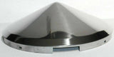 Front Hub Caps Chrome 4 Notches Cone Pointed Stainless 7/16" Lip UP#20146-Pair