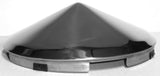Front Hub Cap 5 Notch Pointed Cone Steel Wheel Stainless 7/16" Lip UP#20147 Pair