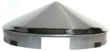 Front Hub Caps 4 Even Notch Cone Pointed Stainless 1" Lip UP20149 (Pair)