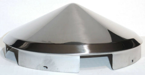 Front Hub Cap for Peterbilt 5 Even Notches Pointed Cone SS 1" Lip UP#20150 Pair
