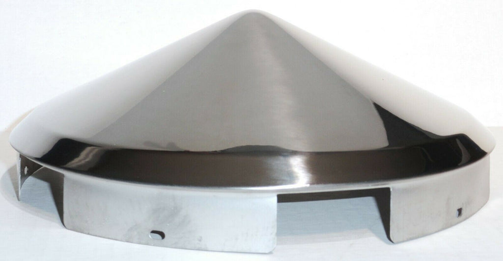 Front Hub Cap for Peterbilt 5 Even Notches Pointed Cone SS 1" Lip UP#20150 Pair