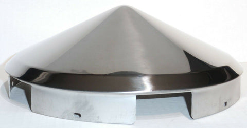 Front Hub Cap for Peterbilt 5 Even Notches Pointed Cone SS 1" Lip UP#20150 Pair
