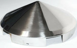 Front Hub Cap for Peterbilt 5 Even Notches Pointed Cone SS 1" Lip UP#20150 Pair